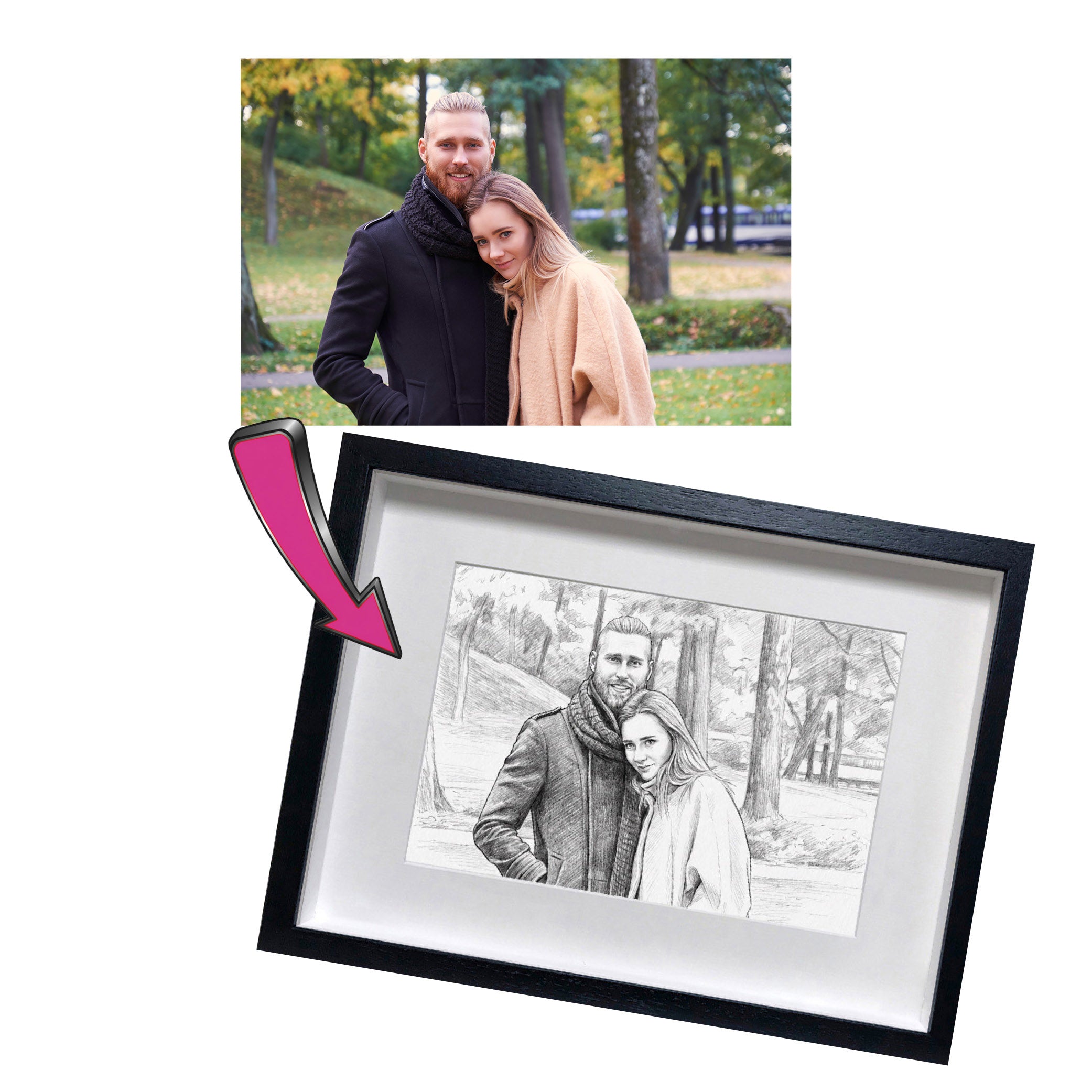 Load image into Gallery viewer, Pencil Drawing Photo Frame

