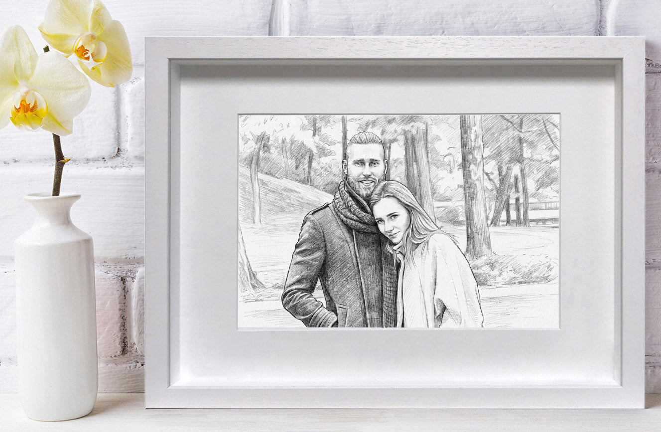Load image into Gallery viewer, Pencil Drawing Photo Frame
