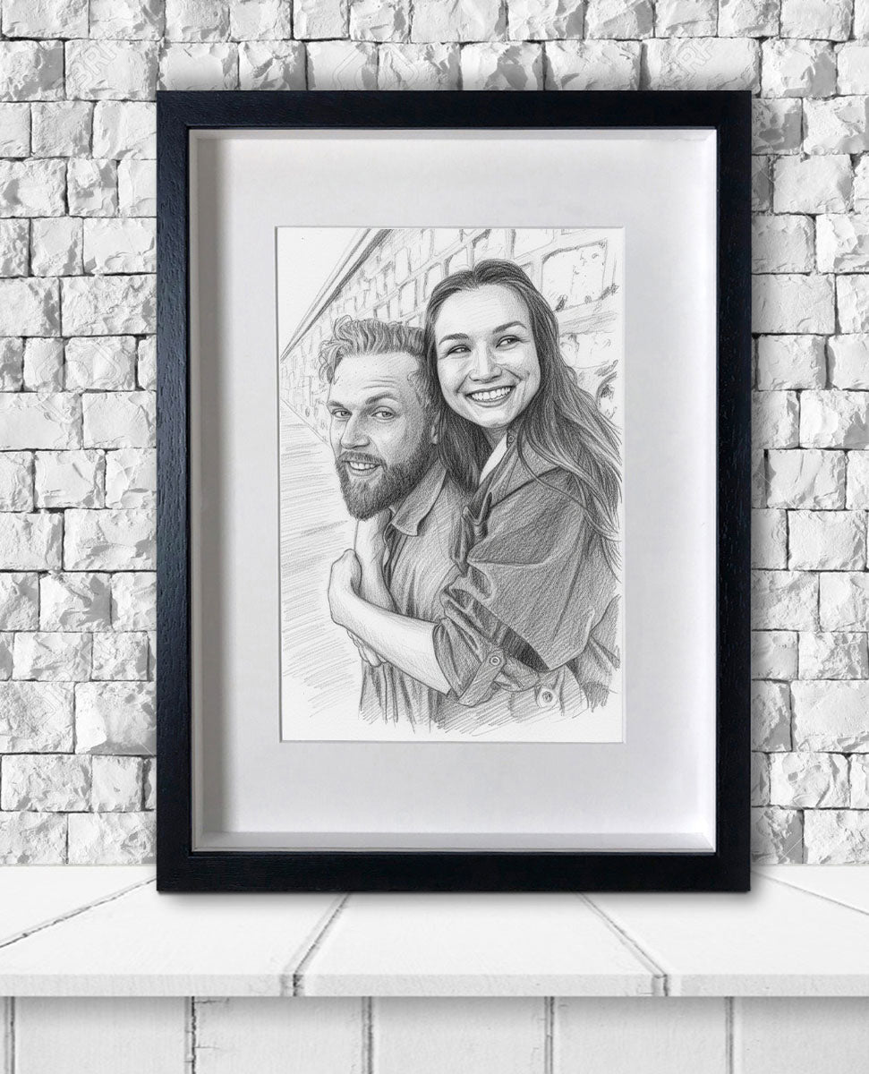 Load image into Gallery viewer, Portrait Pencil Drawing Photo Frame
