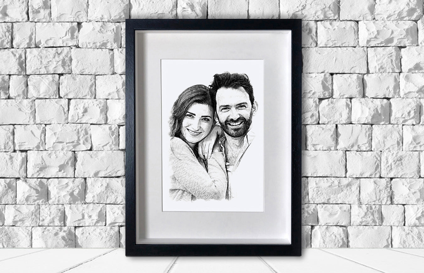 Portrait Pencil Drawing Photo Frame – Just Personal