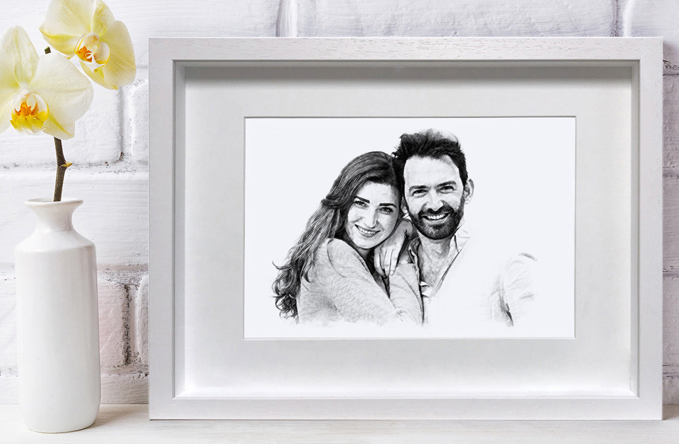 Pencil Drawing Photo Frame