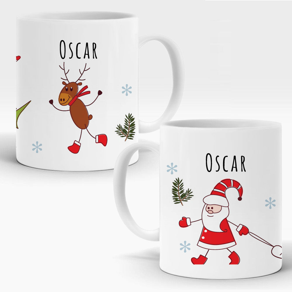 Santa Pulling Sleigh Mug
