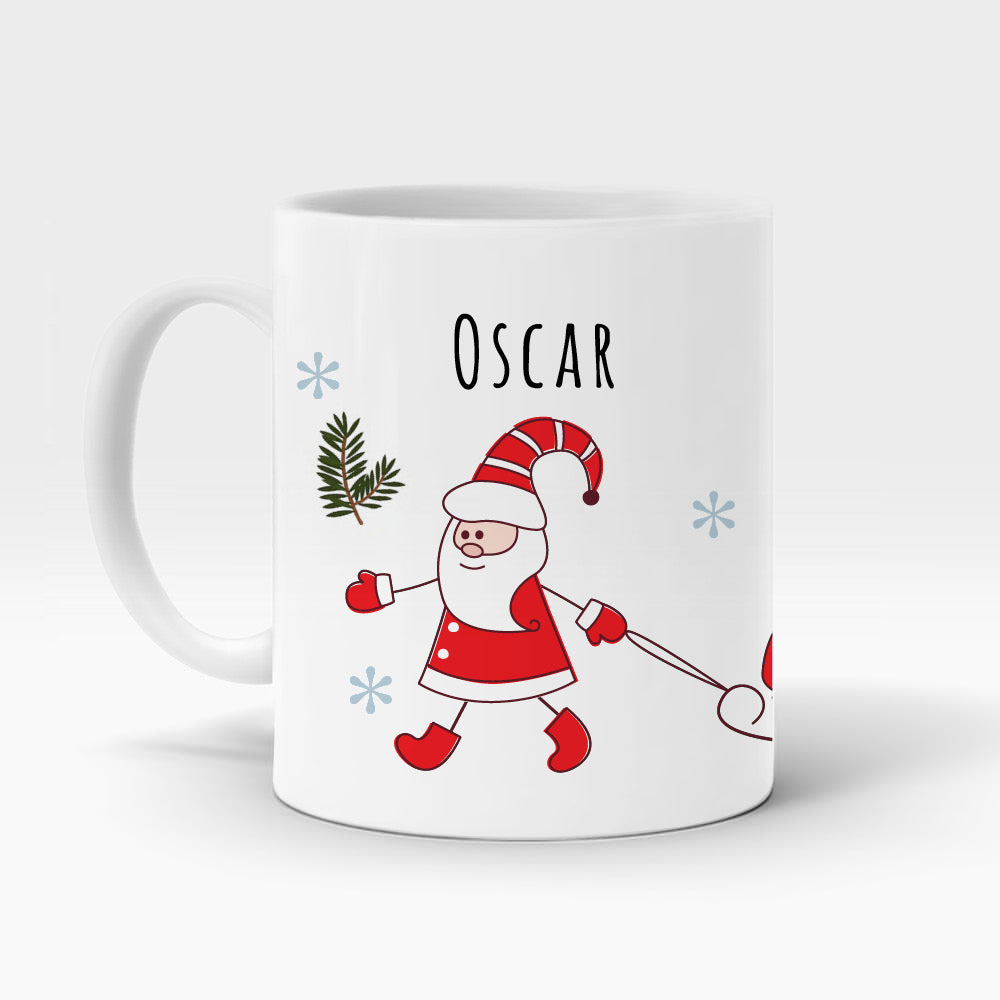 Santa Pulling Sleigh Mug